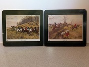 Dwa obrazeki satynowy – Polowanie z psami
