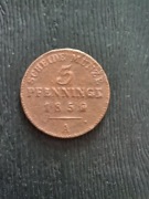 3 pfenninge Prusy 1850 r.