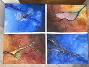 Obraz ręcznie malowany 50x70 abstrakcja kosmos