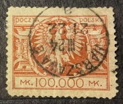 POLSKA Fi.176, Warszawa III 24r. - Duży orzeł na tarczy barokowej
