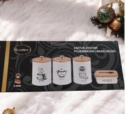 Zestaw pojemników kuchennych i maselniczka 