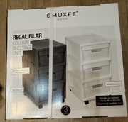 Regał Filar plastikowy na kółeczkach. Kolor biały .