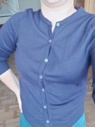 Edina Ronay London wełniany sweter kardigan damski fioletowy wełna merino S