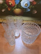 Kryształowy Cooler do lodu + 5 szklanek PRL – Komplet Barowy – Huta Irena