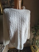 Sweter sweterek damski biały wzór warkocz moherowy