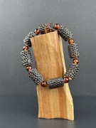 Bransoletka z naturalnego bursztynu bałtyckiego ze srebrem