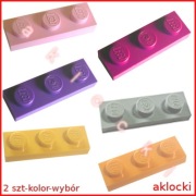 LEGO 3623 PŁYTKA 1x3 Magenta fioletowy żółty jasny szary, pomarańcz, różowy