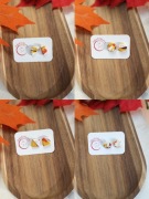 Kolczyki małe sztyfty. Jesienne kolory marmurkowe. Rękodzieło.