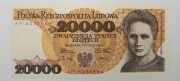 20000 zł 1989 seria AM stan 1/UNC idealny !!
