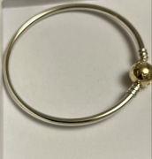 Pandora bransoletka bangle 14 k zapięcie 17 cm