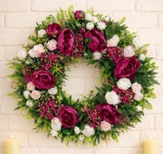 Wianek dekoracyjny, powitalny na drzwi, ścianę lub ze świecą w środku 