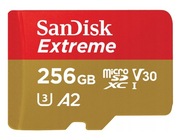 2 karty Sandisk 256 GB microSD Extreme Pro oraz 2 karty 64 GB i jedna 32 GB