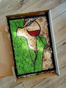 Obraz z chrobotkiem, kobieta z winem, sensualna dekoracja