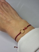 Bransoletka szczęścia karma koło regulowana rubin 