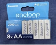 8 sztuk akumulatorów Panasonic ENELOOP R6 AA 2000 mAh. JAPAN