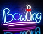 NEON BOWLING KRĘGLE SZYLD LED KLUB BAR PUB CLUB KRĘGIELNIA 