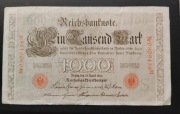 Banknot 1000 Marek Niemcy 1910 obiegowy, Berlin, wielki banknot