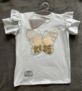 Bluzeczka z cekinowym motylem r. 128