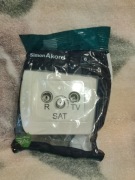 AAS/12 Gniazdo antenowe R-TV-SAT końcowe/zakończeniowe Simon Akord Beżowy