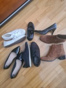 Buty damskie w rozmiarze 40, stan b. dobry/dobry, brązowe buty są skóry 