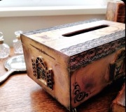 Chustecznik Drewniany Vintage /Retro Rękodzieło Paris Chic prezent premium