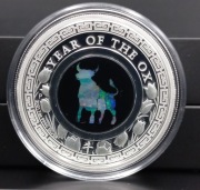 AUSTRALIAN OPAL LUNAR OX 1oz SILVER PROOF +OPAL/UNIKAT !