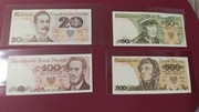 Banknoty PRL zestaw 20, 50, 100 i 500 zł UNC