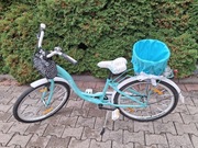 Rower z koszykiem dla dziewczynki Flowers Turbo 20" jak nowy