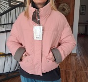 nowa kurtka ze stójką w kolorze pudrowy róż, rozmiar M