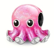 Charm do bransoletki modułowej posrebrzany cyrkonie charmsy ośmiorniczka