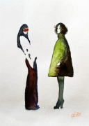 Ilustracja 2 modeli, 30*21cm, Original Akwarela2