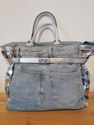 Torebka dżinsowa spodnie jeansowe cekiny unikat 