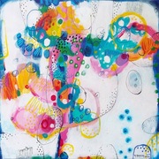 „Make a wish” - abstrakcja - obraz akryl/ płótno 40x40 - Marlena Rakoczy