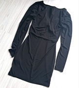 Sukienka czarna krótka mini H&M Divided 38M długi rękaw