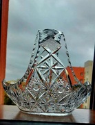 Piękny, duży, kosz, kryształowy PRL.