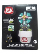 Klocki kwiatek w doniczce z kotkiem pomarańcz