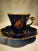 Limoges France duet do kawy, kobalt, espresso