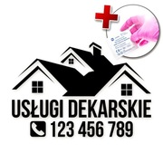 Naklejka USŁUGI DEKARSKIE z Twoim numerem telefonu 47x32cm