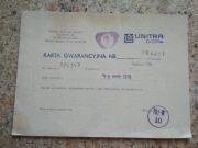 KARTA GWARANCYJNA - radio Safari-2A z 1979r.