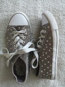 Szare buty sportowe trampki kapcie TU 37 w kropki grochy groszki
