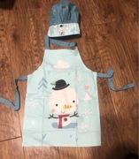 Zestaw małego kucharza z zimowym motywem - fartuch i czapka