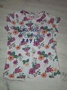 Koszulka bluzka krótki rękaw t-shirt piękne kwiatki r.134, 9 lat Summer