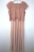 Zestaw Długa Sukienka Top koronkowy pudrowy róż Boho Casual Premium Esmara