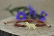 Polski Spaniel myśliwski - bransoletka z psem, srebro 925 pozłacane