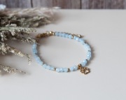 Bransoletka z kamieni - akwamaryn i łapka - rękodzieło