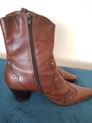 Botki skórzane, Kowbojki Caprice r.38, Country