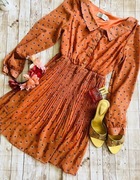 Miss Jolie Plisowana Sukienka w stylu retro z kołnierzykiem kropki kwiaty