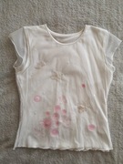 Biała elegancka koronkowa haftowana bluzka w kwiatki M&S 152 jak nowa