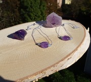 Bransoletka regulowana Ametyst Akwamaryn rękodzieło