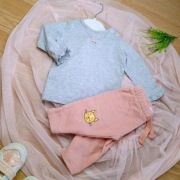 62-68cm *NOWY* Komplet dla Dziewczynki Bluzka Falbanki Ciepłe Spodnie